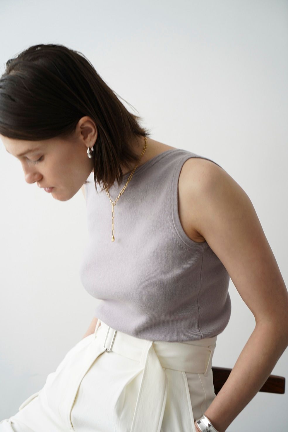 CLANE リブニットタンクトップ BOAT NECK RIB KNIT TANK TOP（タンクトップ）｜CLANE（クラネ