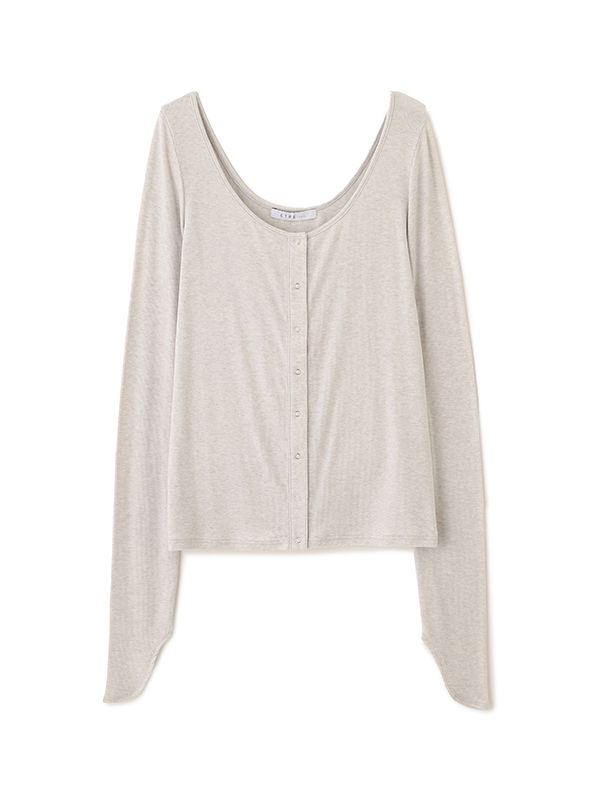 バトーネックカットプルオーバー- GREY