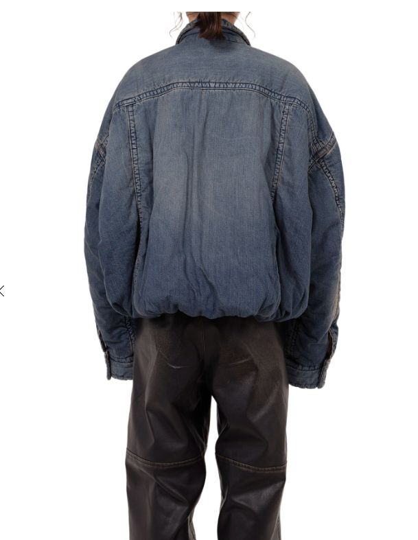 【レディース】ロールアップヘム パファーデニムジャケット | Roll-up Hem Puffer Denim Jacket