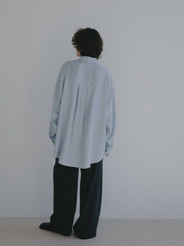 キュプラネクタイオーバーサイズシャツ (BLUE)