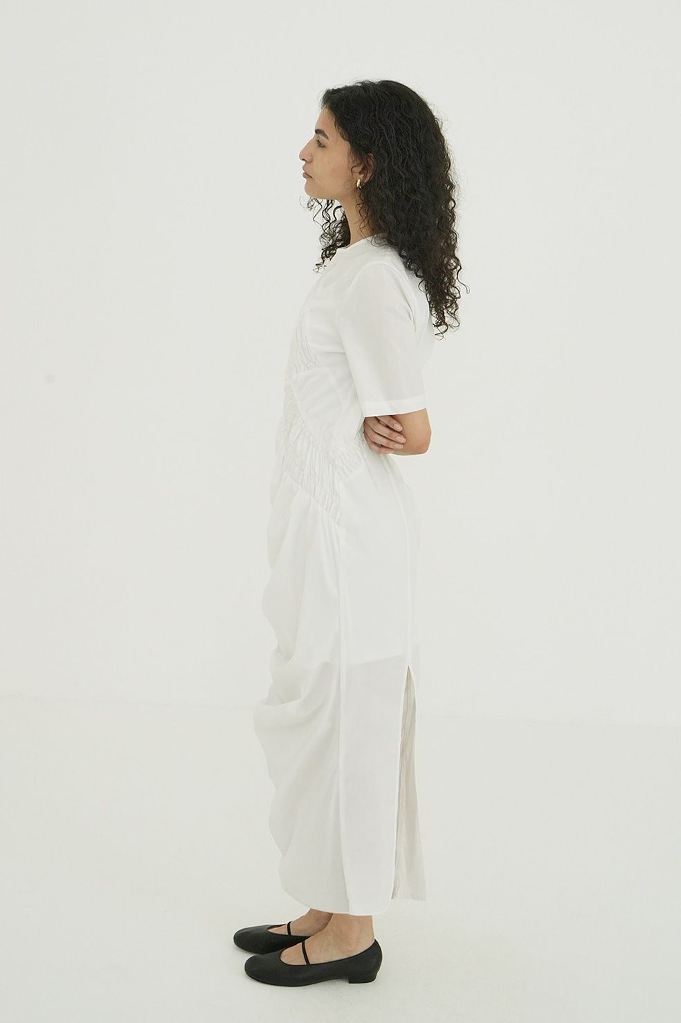 クラネ　ワンピース　今期　CLANE シャーリングワンピース CLANE - ランダムシャーリングワンピース - RANDOM SHIRRING