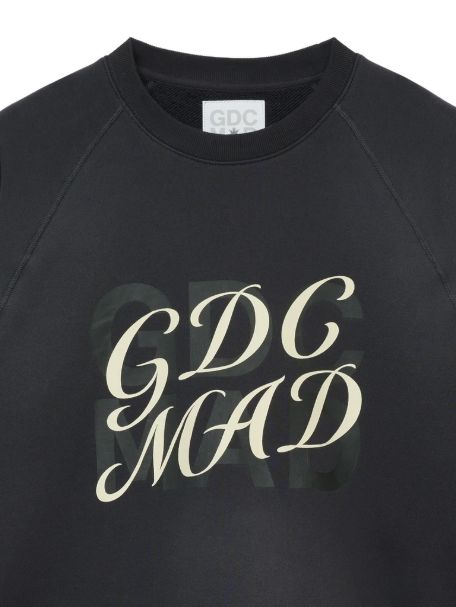 【MADNESS x GDC】 マッドネスコラボ スウェットプルオーバー - SUPERIMPOSE GRAPHIC SWEATSHIRT（CHARCOAL)