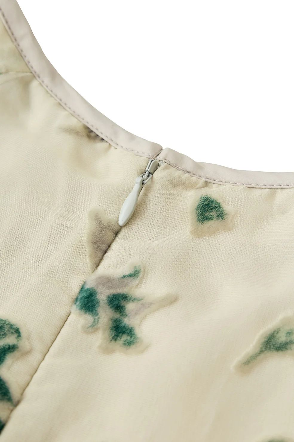 オパールプリント ワンピース -   FLOWER OPAL PUFF ONEPIECE IVORY