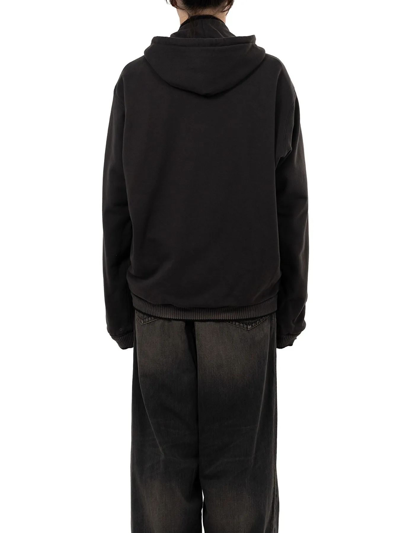 リバーシブルスーベニアジャケット - Reversible Hoodie Layered Souvenir Jacket (BLACK)