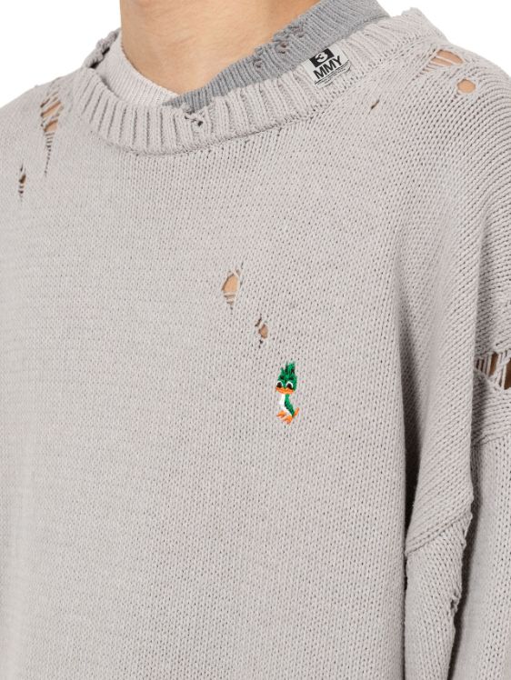 トリプル レイヤード ニット セーター - Triple Layered Knit Sweater (GREY)