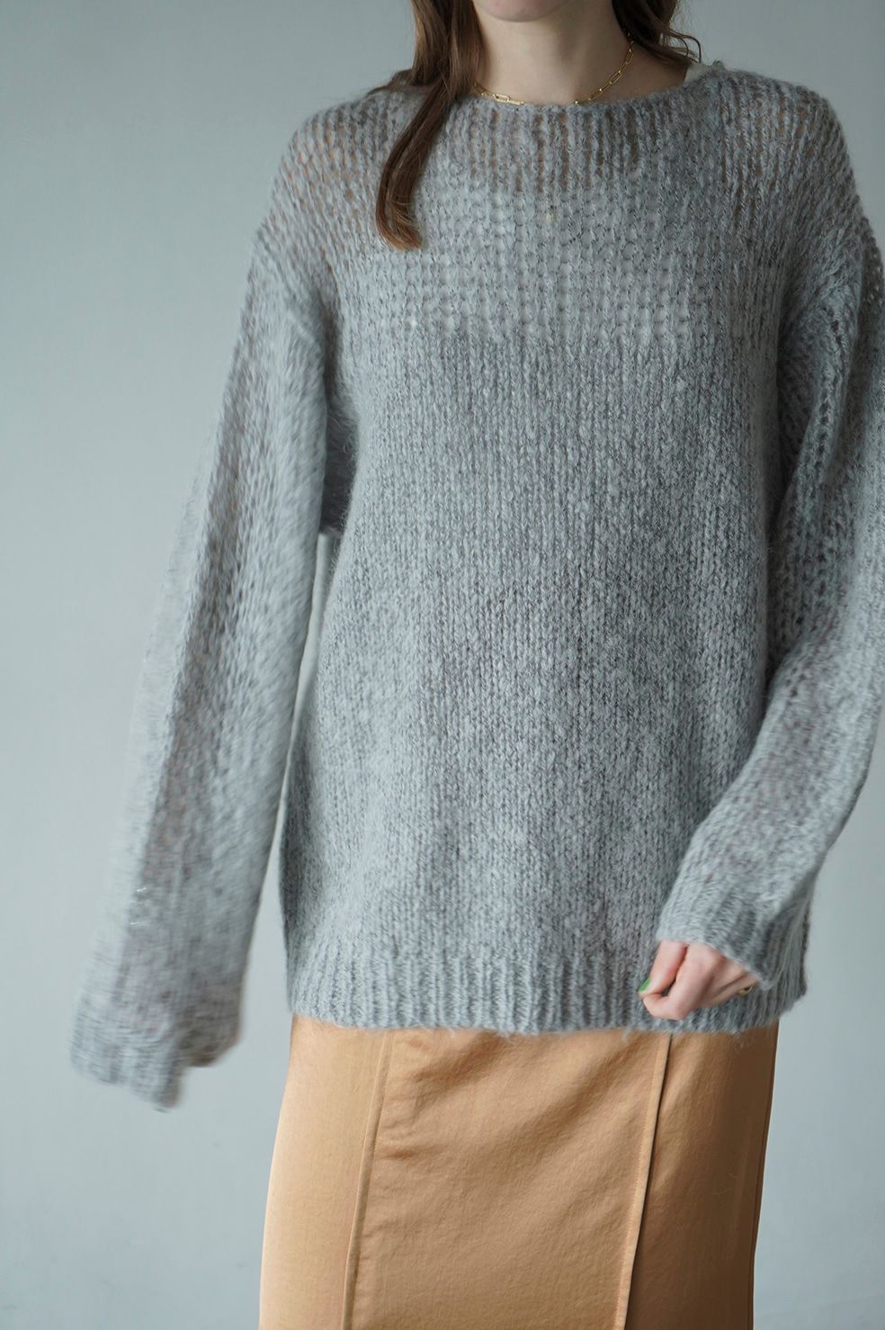 クラネ【ステッカー付】HALF SHEER LOOSE MOHAIR KNIT-