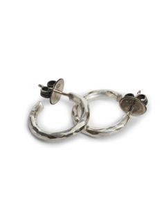 【両耳用】 フープ ピアス - hoop studs hammered - M4503-HA