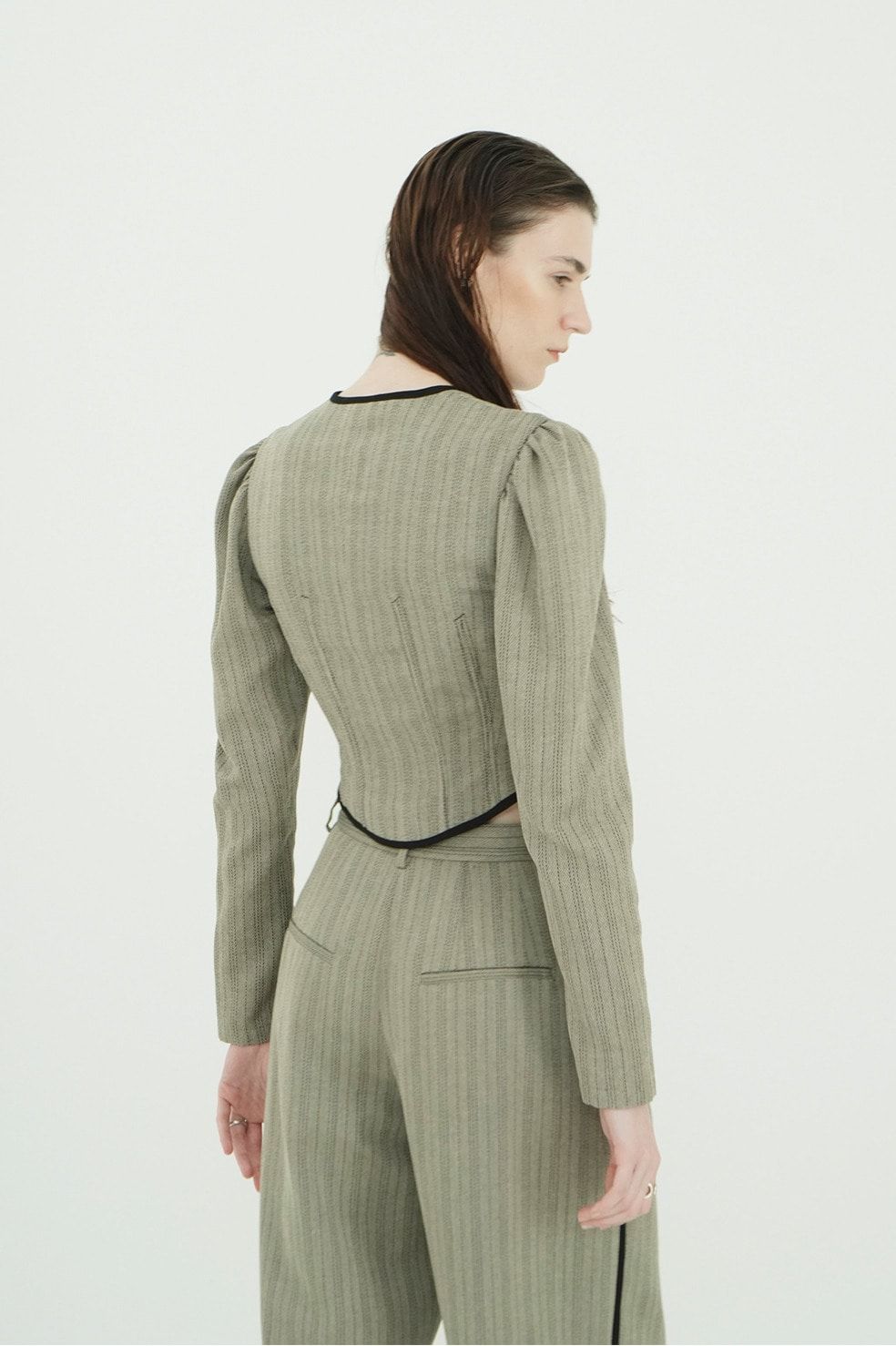 コルセットトップス -  HERRINGBONE CORSET DETAIL TOPS (MIX)
