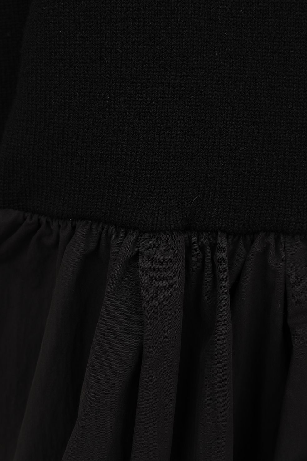 パワーショルダーニットトップス - DOCKING POWERSHOULDER KNIT TOPS - BLACK
