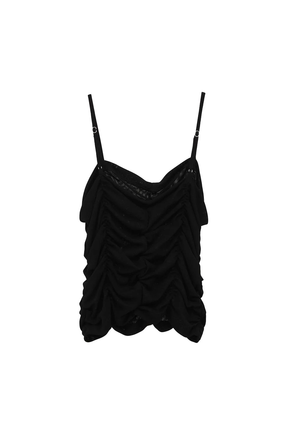 トップス CLANE SHIRRING CAMI TOPS CLANE - SHIRRING CAMI TOPS BLACK - シャーリングキャミ