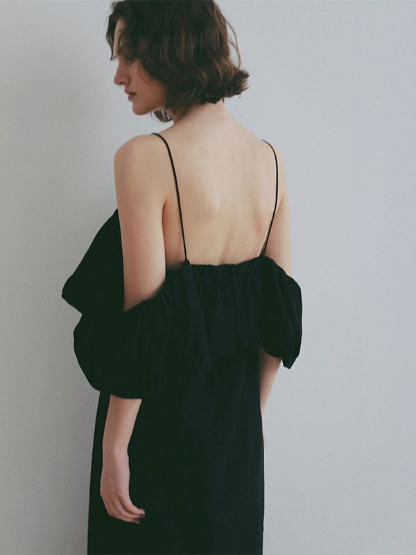 フリルキャミベアワンピース（BLACK)