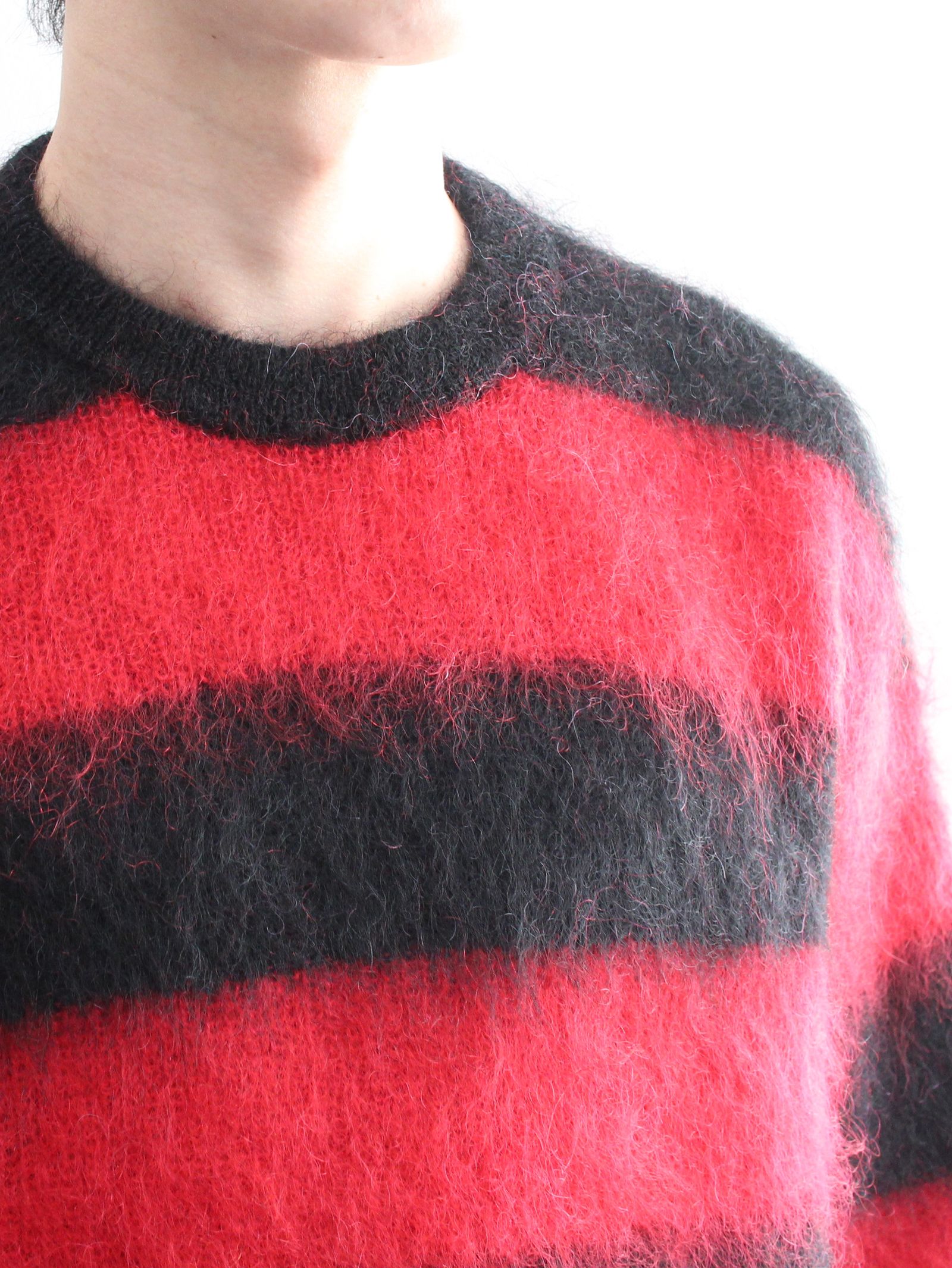 KIDILL - ボーダー モヘアニット - MOHAIR BORDER KNIT - BLACK × RED