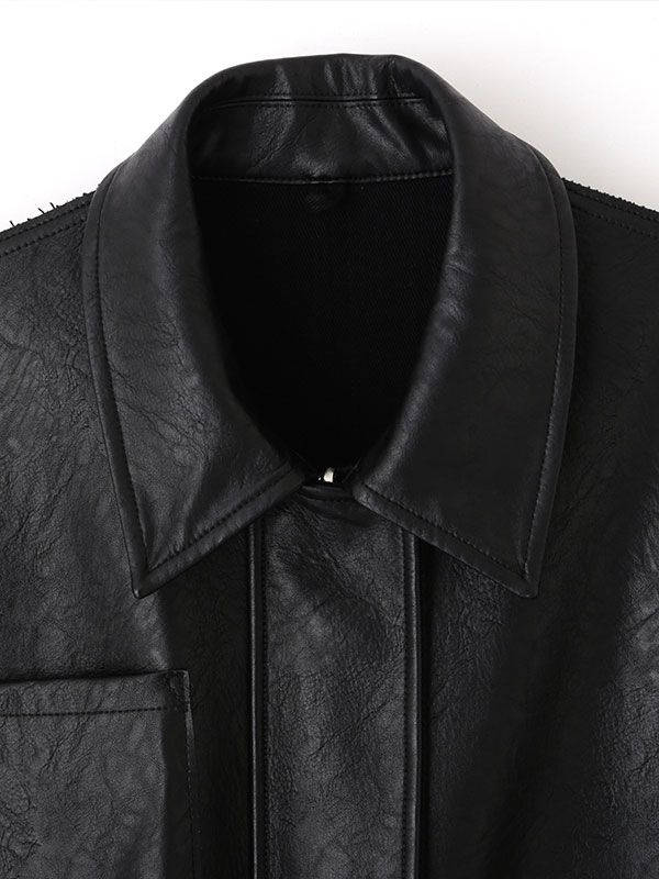 マルチファブリックリバーシブルコート - BLACK