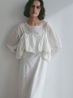 センターピンタックシアーロンTee (WHITE)
