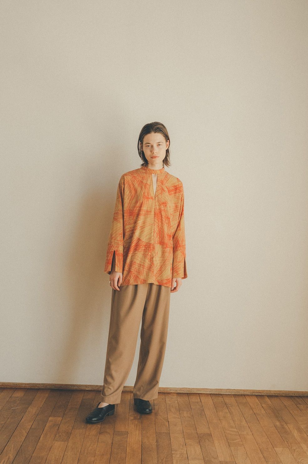 clane RADIAL LINE DOUBLE FACE BLOUSE - シャツ/ブラウス(長袖/七分)