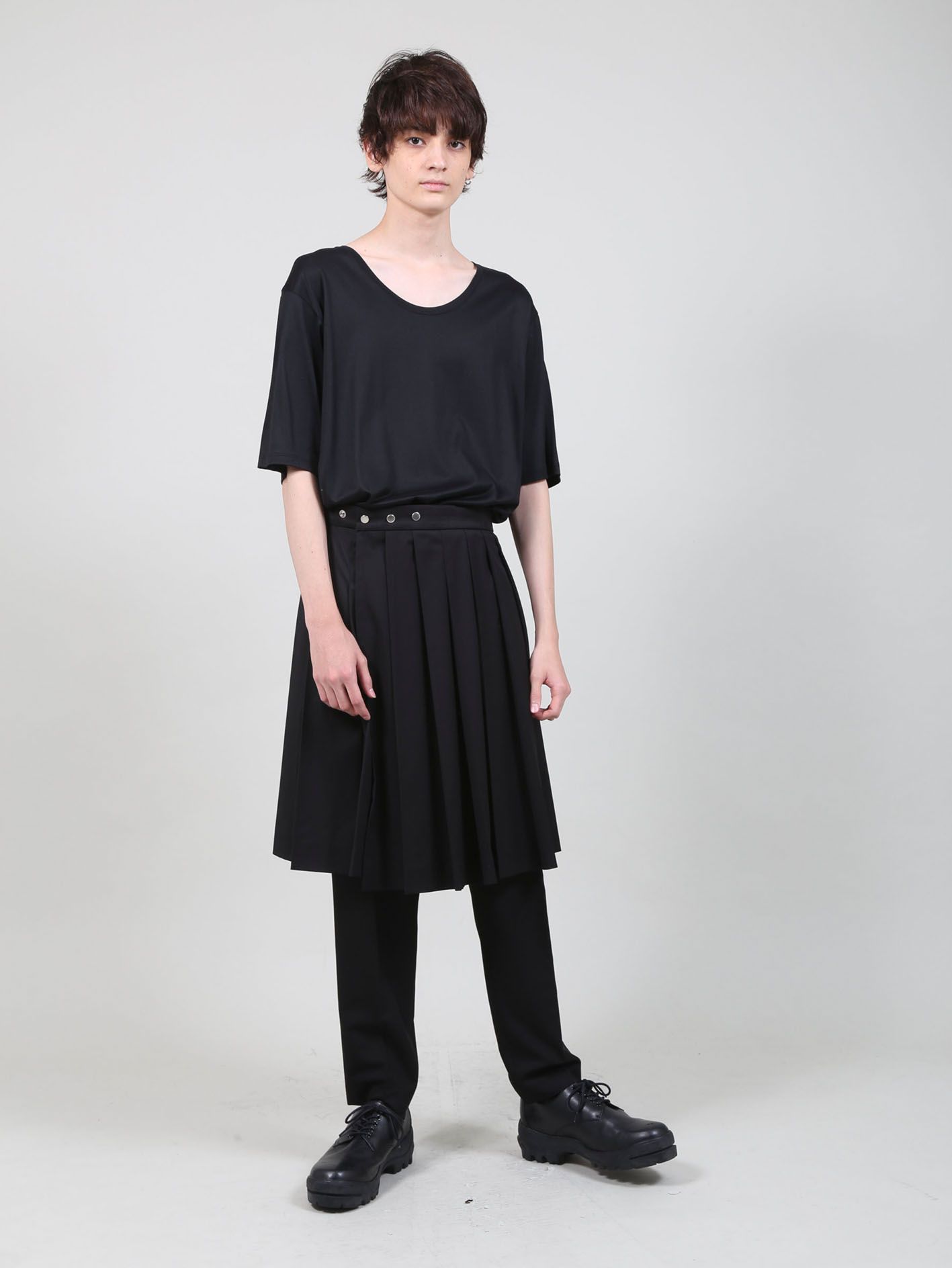 T/Rライトギャバ ツータックパンツ - 2 Tuck Pants - BLACK
