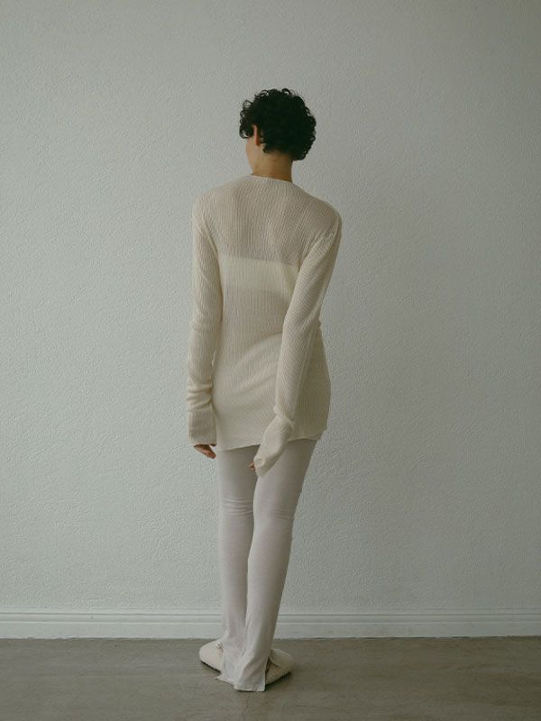 シアータイトリブニットプルオーバー - OFF WHITE