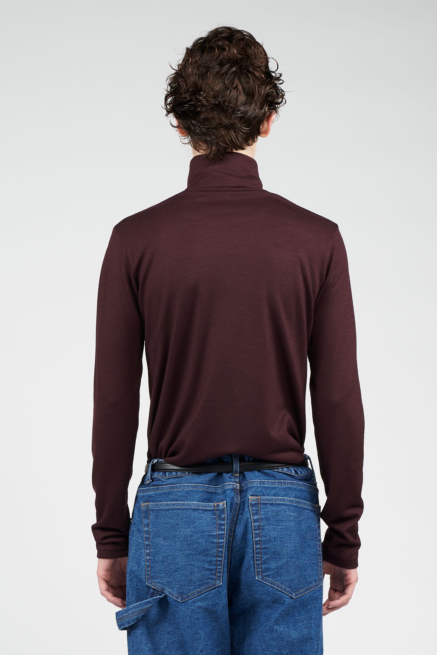 ウォッシャブル ウール タートルネック カットソー  - Washable Wool Turtle Neck BORDEAUX