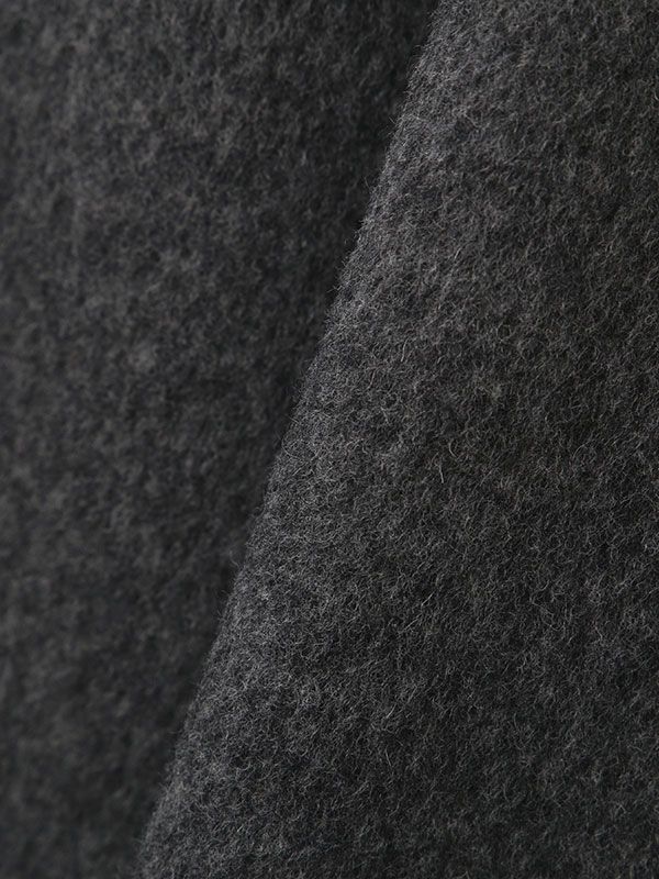 スタンドカラーリバーロングコート - GREY
