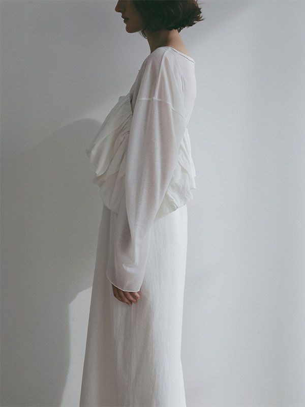 センターピンタックシアーロンTee (WHITE)
