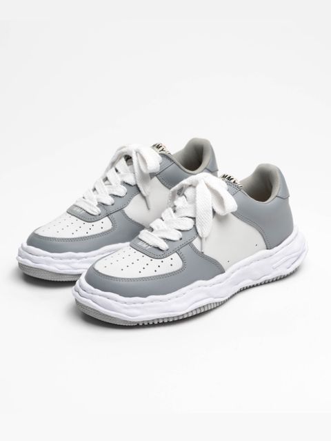 オリジナルソール スニーカー - "WAYNE" OG Sole LEATHER Low-top Sneaker - GREY×WHITE