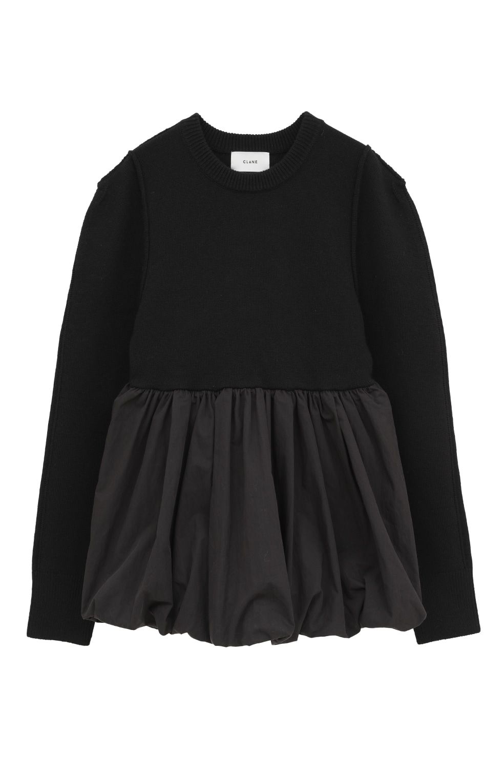 ドッキングニットトップス |  DOCKING POWERSHOULDER KNIT TOPS (BLACK)