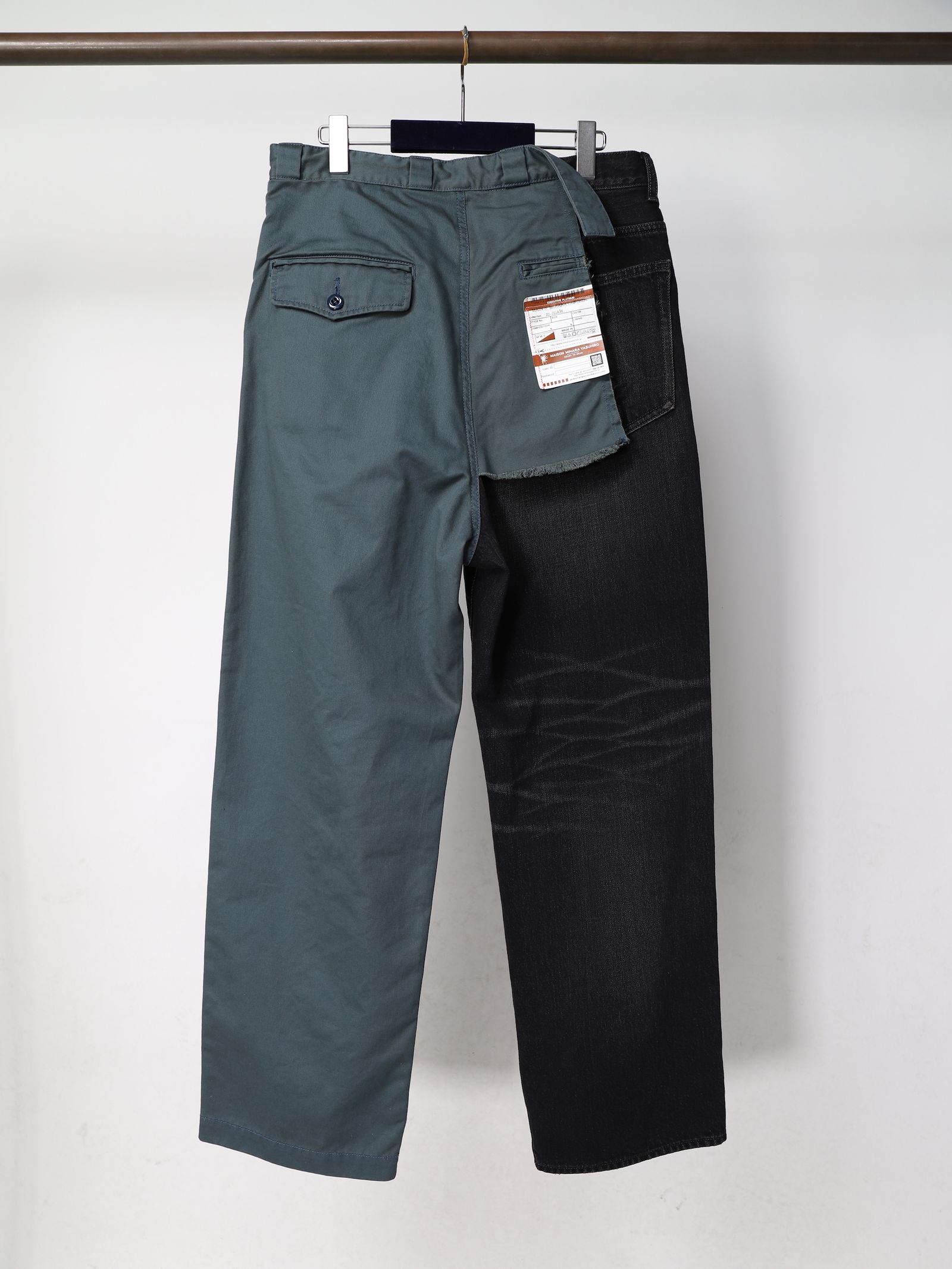 Denim × Chino Pants - デニム×チノ ドッキングデザイン パンツ - 44(S)