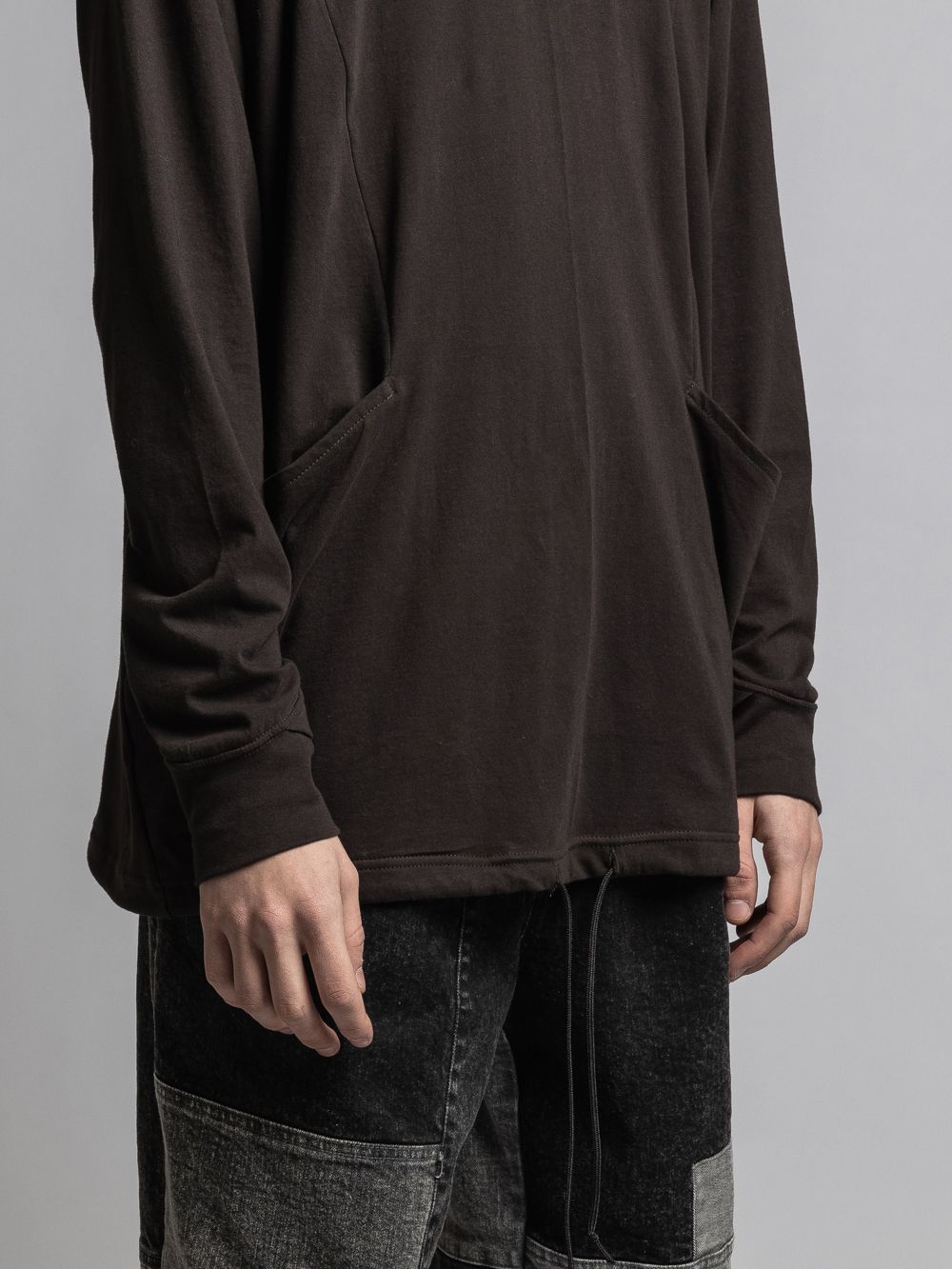 タートルネックカッソー - 40/- soft jersey Turtle necked T DARK BROWN