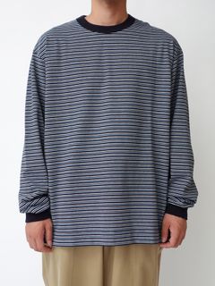 マルチボーダーロングスリーブカットソー  - MULTI BORDER L/S T-SHIRT NAVY