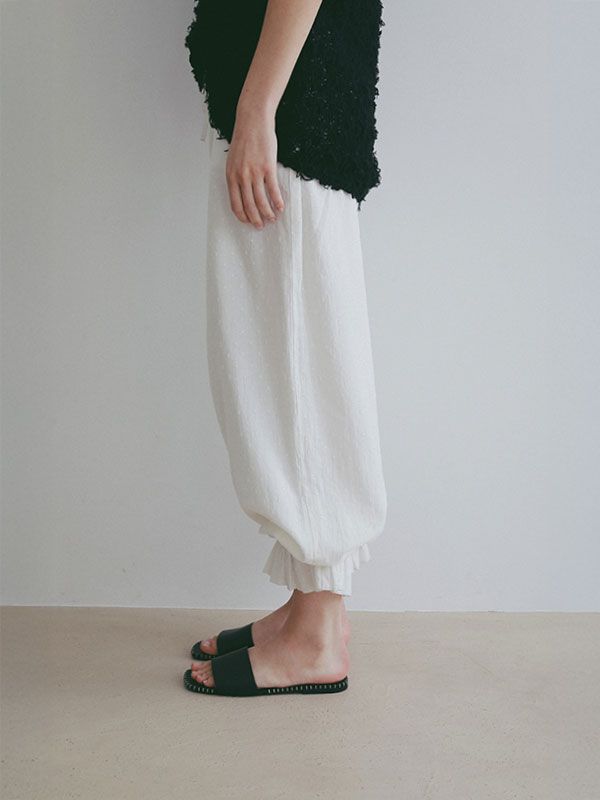ハンドステッチタンドレザーフラットサンダル（BLACK)