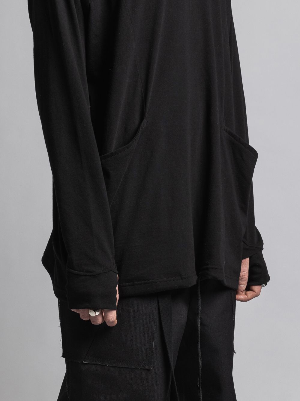 タートルネックカッソー - 40/- soft jersey Turtle necked T BLACK