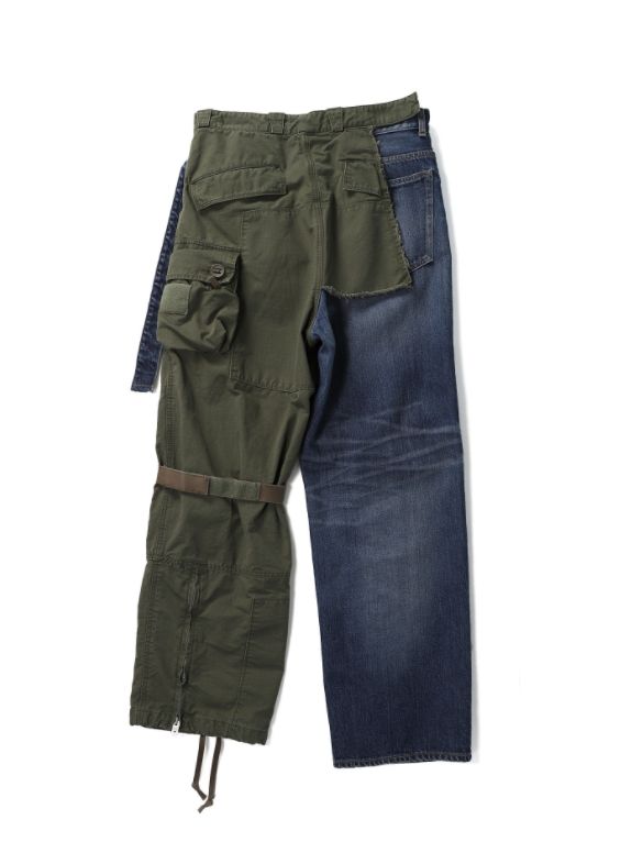 デニムミリタリーコンバインドパンツ - Denim x Military Combined Pants
