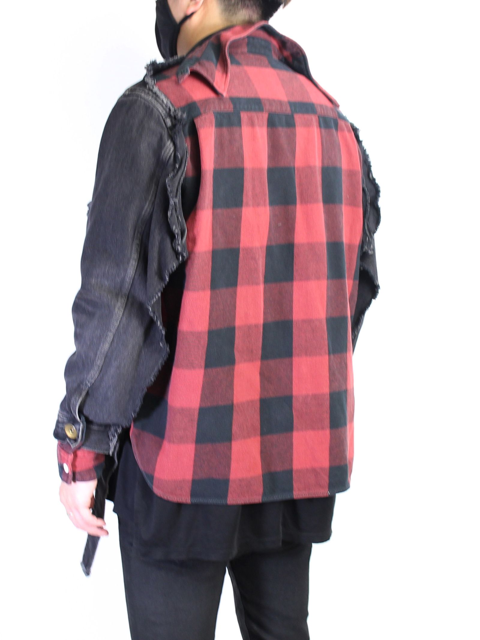 デニム×シャツ ドッキングブルゾン - Shirt Docking Blouson