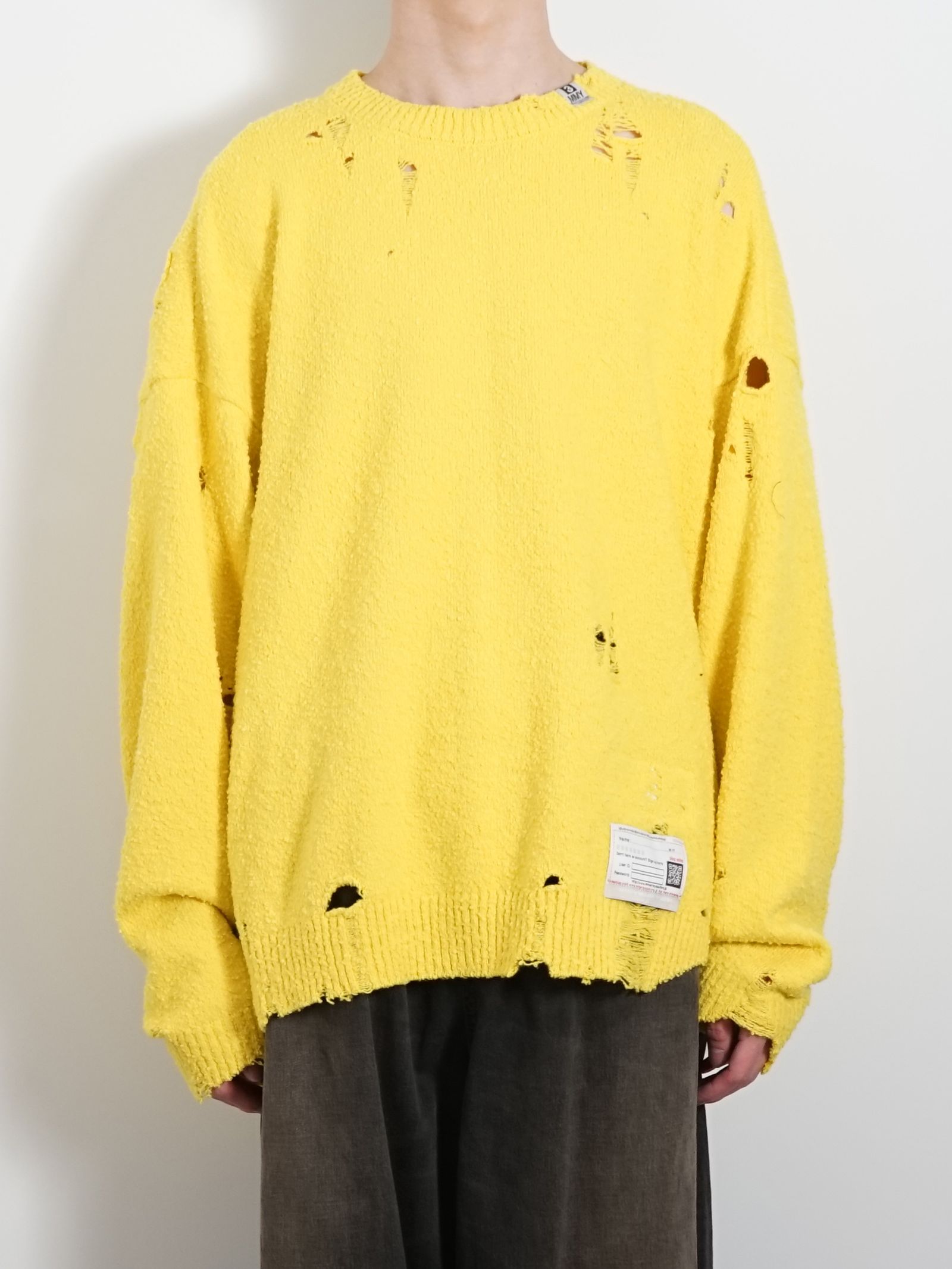 Maison MIHARA YASUHIRO - ワイドバック ニット セーター - Wide Back Knit Sweater - YELLOW  | ADDICT WEB SHOP