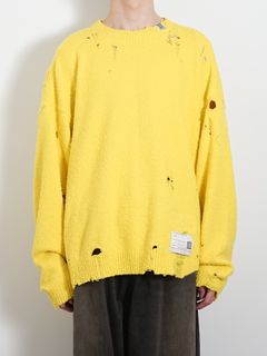 ワイドバック ニット セーター - Wide Back Knit Sweater - YELLOW