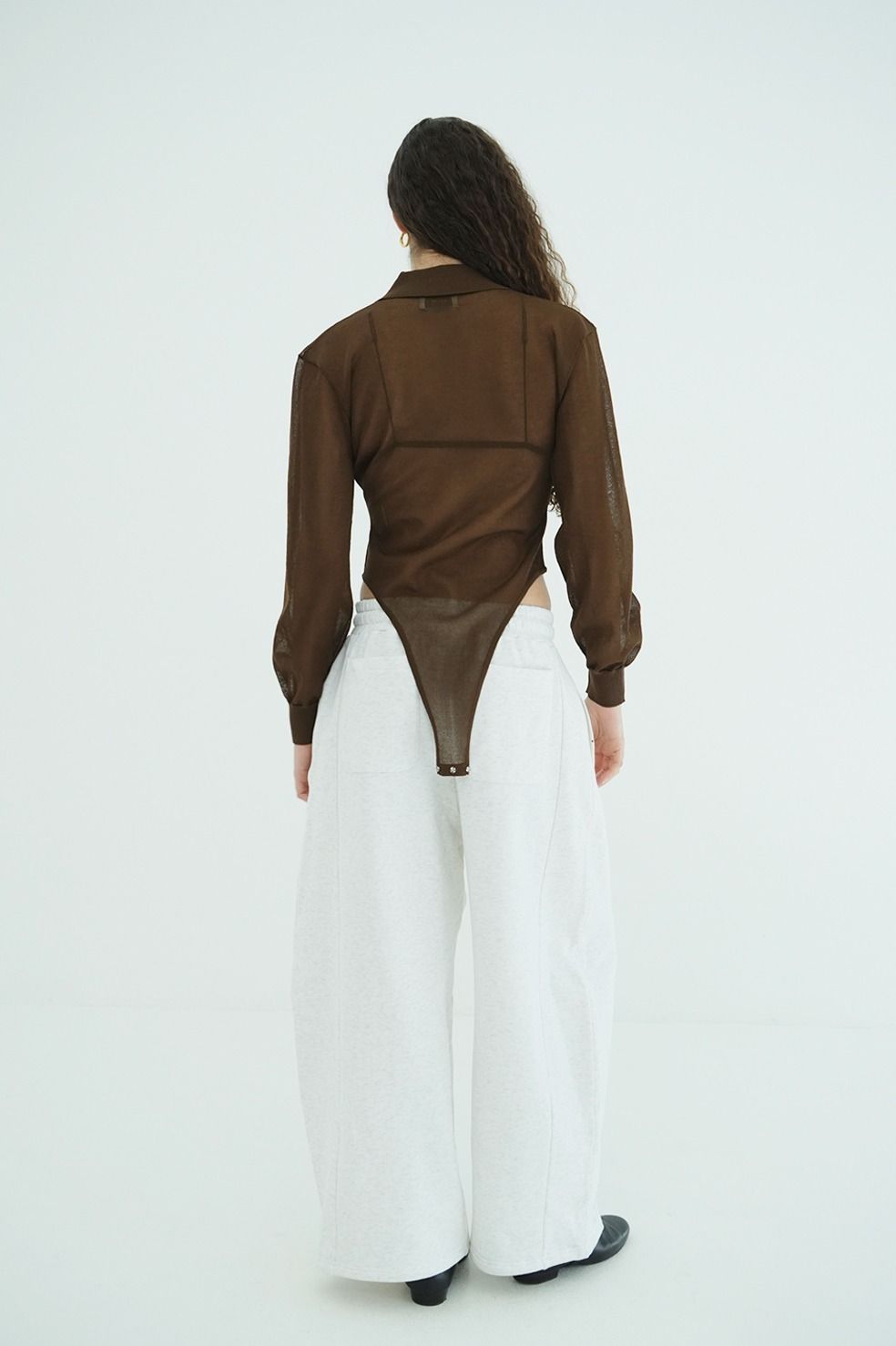 スキッパー ニット ボディスーツ - SKIPPER KNIT BODYSUITS (BROWN)