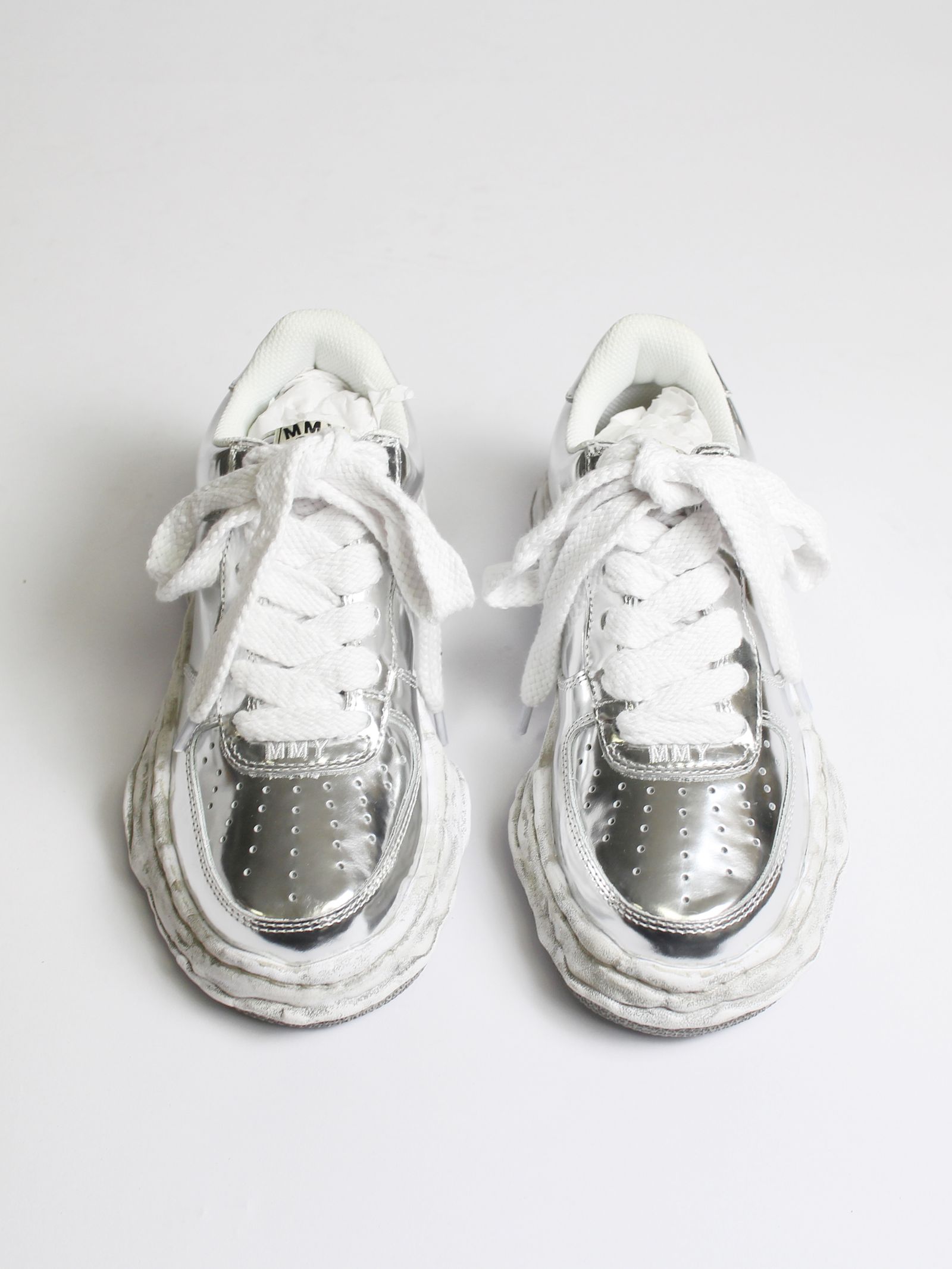 "WAYNE" OG DE Sole Leather Low-top Sneaker   A07FW706 - SILVER