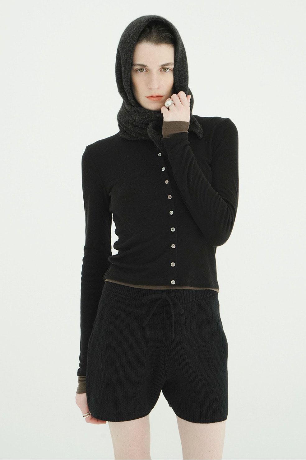 ソフトシアーレイヤードトップス - SOFT SHEER LAYERED TOPS(BLACK)
