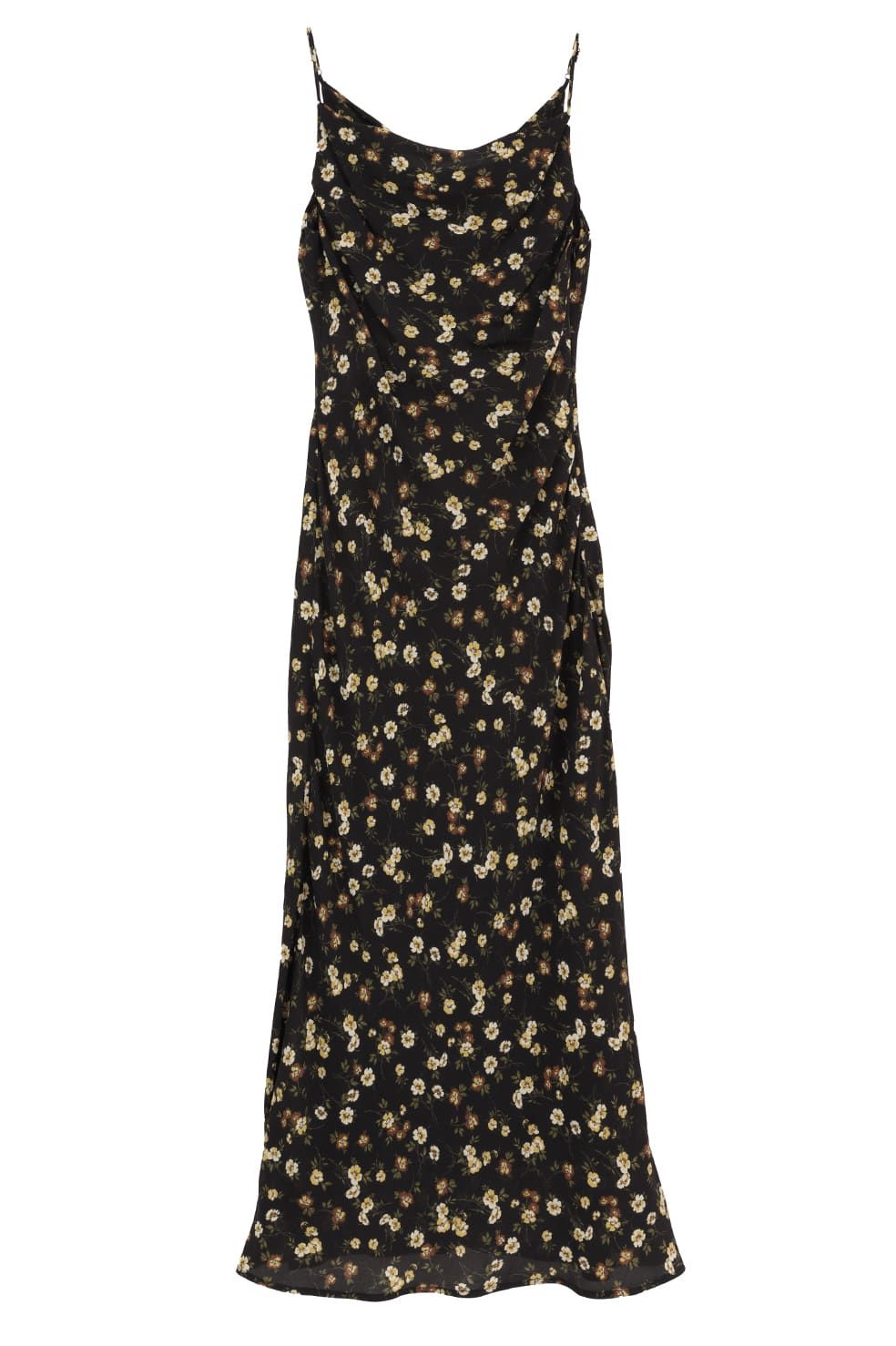 キャミソールドレス - MABEL FLOWER DRAPE CAMI (BLACK)