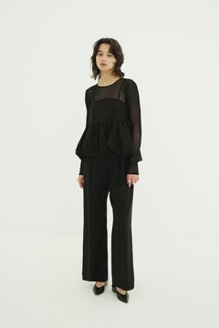 オールインワン -  PEPLUM LAYERED ALL IN ONE (BLACK)
