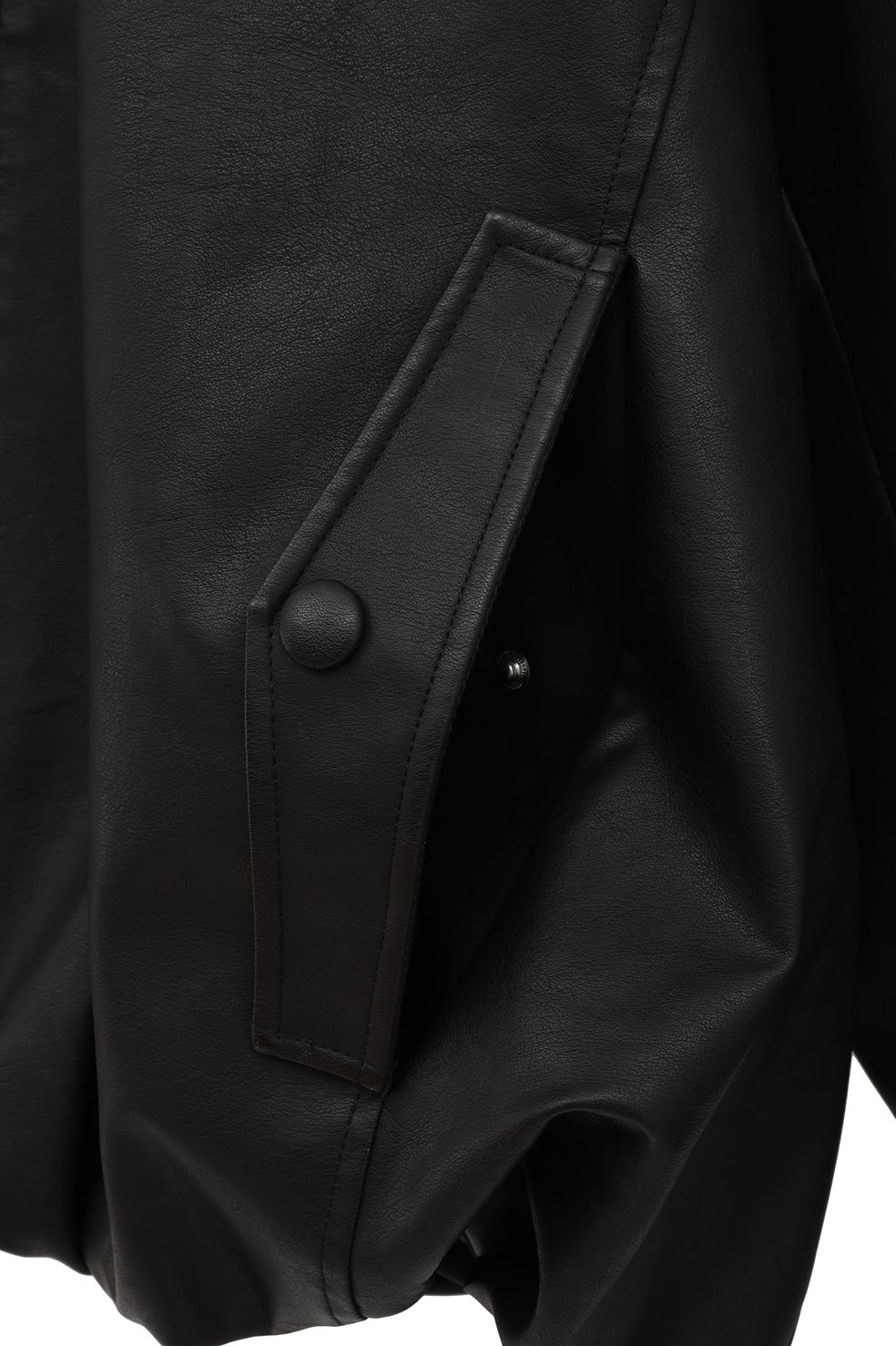 フェイクレザーバルーンジャケット - FAKE LEATHER BALLOON JACKET BLACK