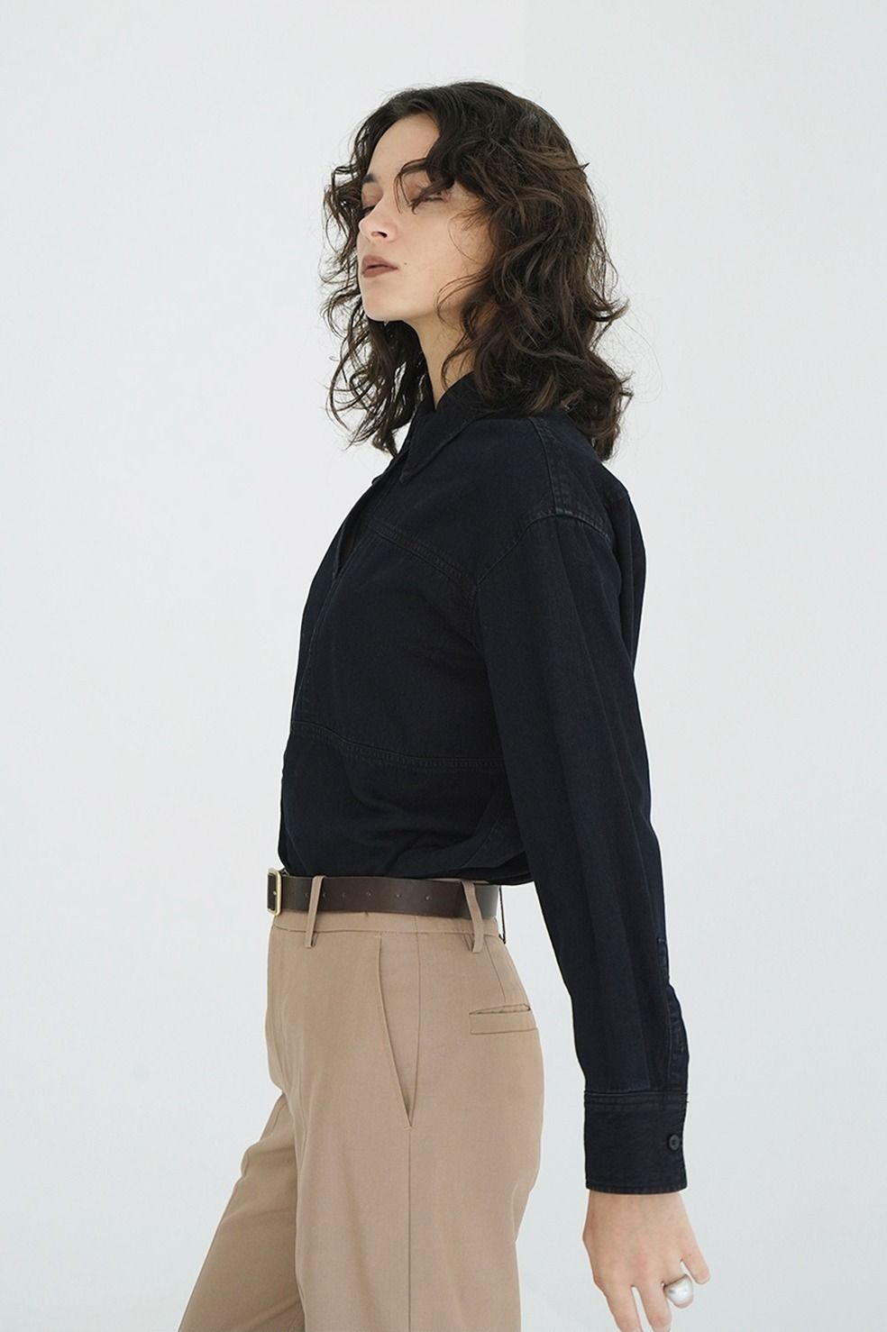 コンパクトデニムシャツ | COMPACT DENIM SHIRTS (BLACK)