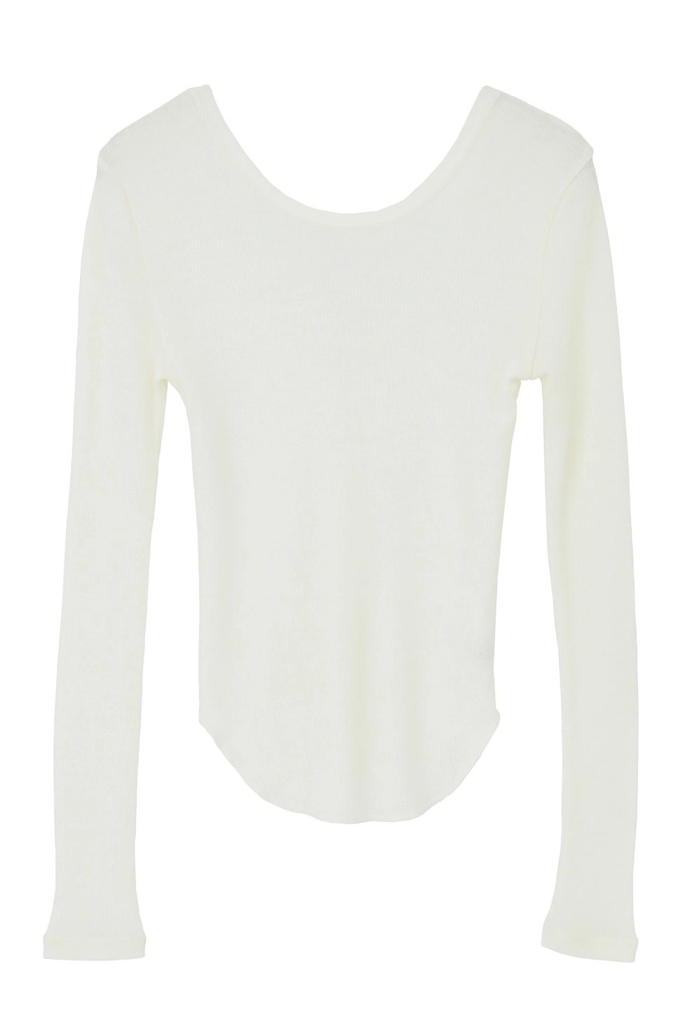 ウールリブカットソー - W FACE WOOL RIB TOPS（WHITE）