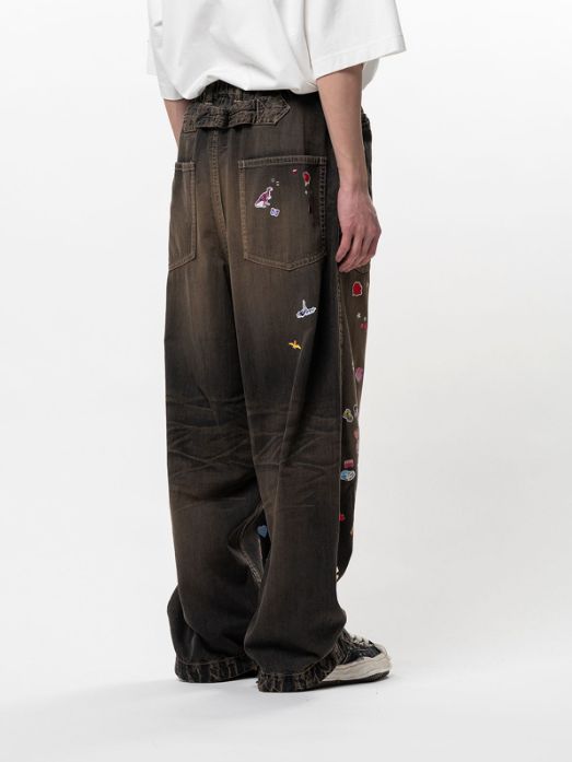 ステッカーデニム - BAKER JEANS w ST (BLACK)