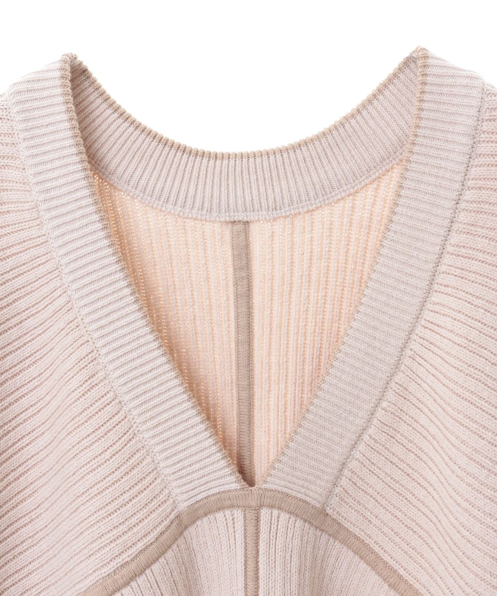 CLANE - ダブルフェイスラインニット - DOUBLE FACE LINE KNIT - IVORY