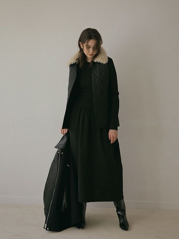 マルチファブリックリバーシブルコート - BLACK