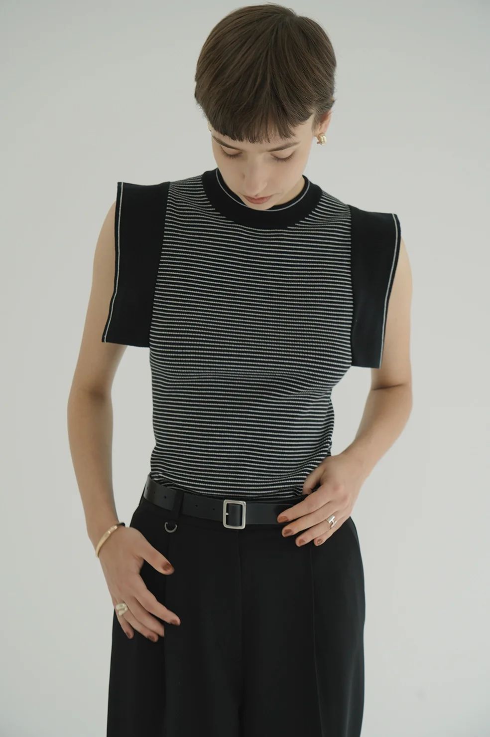 CLANE - スクエアスリーブニットトップス | SQUARE SLEEVE KNIT