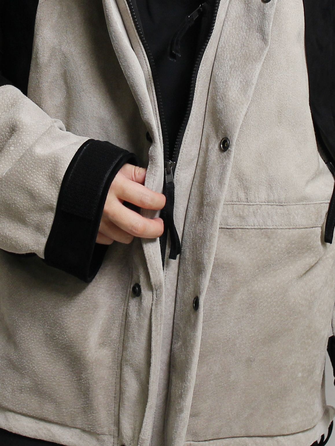 レザーマウンテンパーカー - LEATHER MOUNTAIN PARKA -GREY