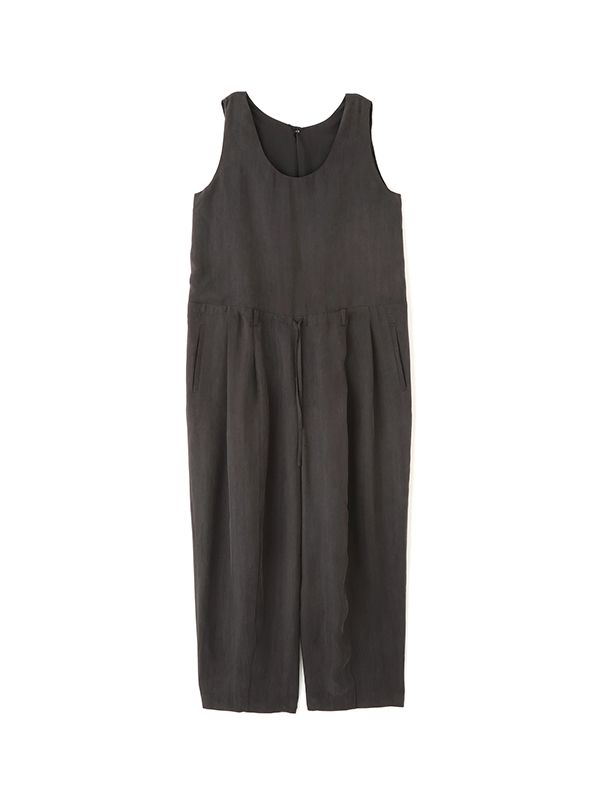 クルーネックキュプラタンクオールインワン (BLACK)