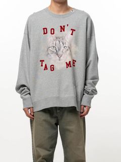 キャット プリント スウェットシャツ - Cat Printed Sweatshirt (GREY)